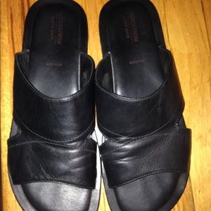 Nordstrom black leather sandals size 12